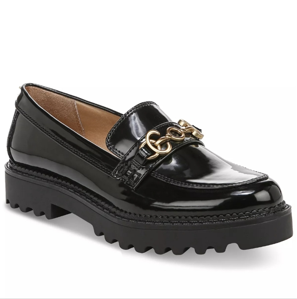 Circus by Sam Edelman Black Loafers with Gold Accent